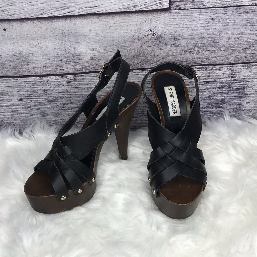 ▪️Steve Madden▪️Dark Wood Base Heels